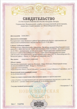 Свидетельство на здание мастерской